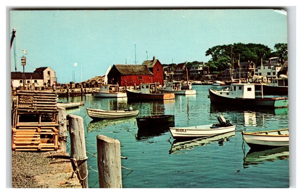 Vintage "Motif Number One" Rockport, Massachusetts Plastichrome Postcard